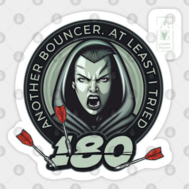 Darts 180 Onehundredandeigthy Bullseye White Player Sticker by Adam Brooq